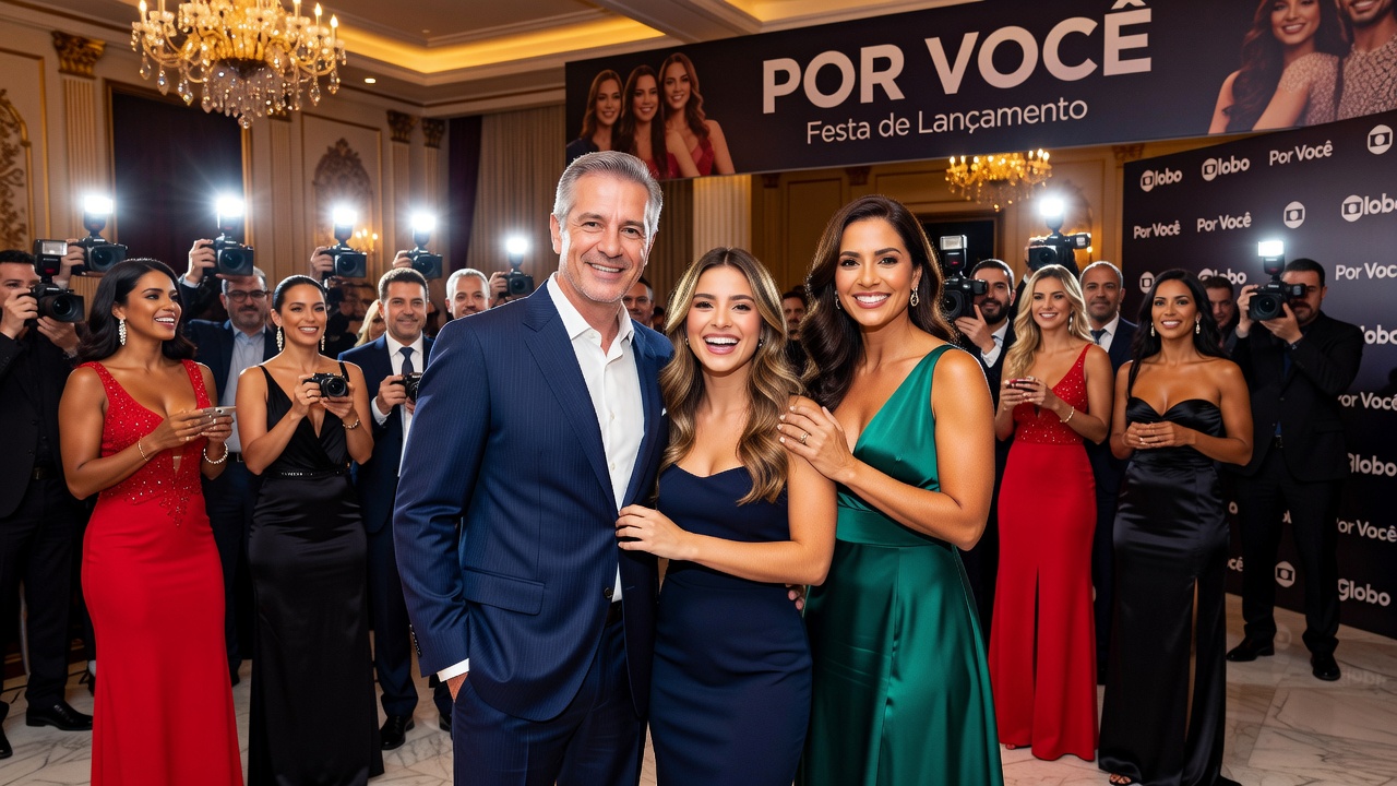 Filha de Paulinho Vilhena rouba a cena em festa de lançamento de Por Você