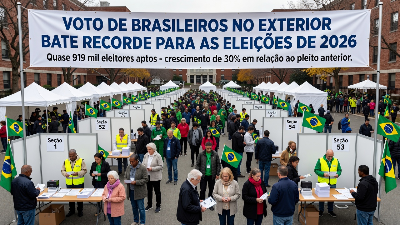 Voto de brasileiros no exterior bate recorde para as eleições de 2026